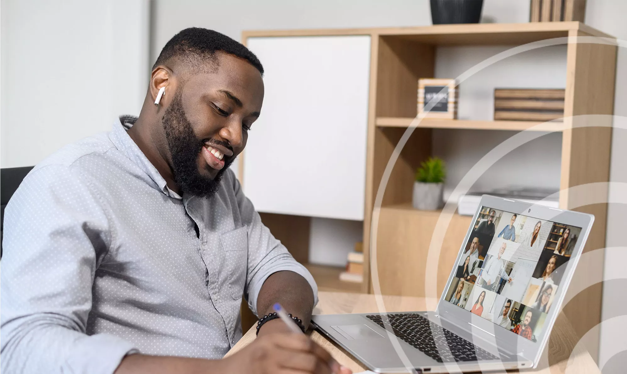 man studying